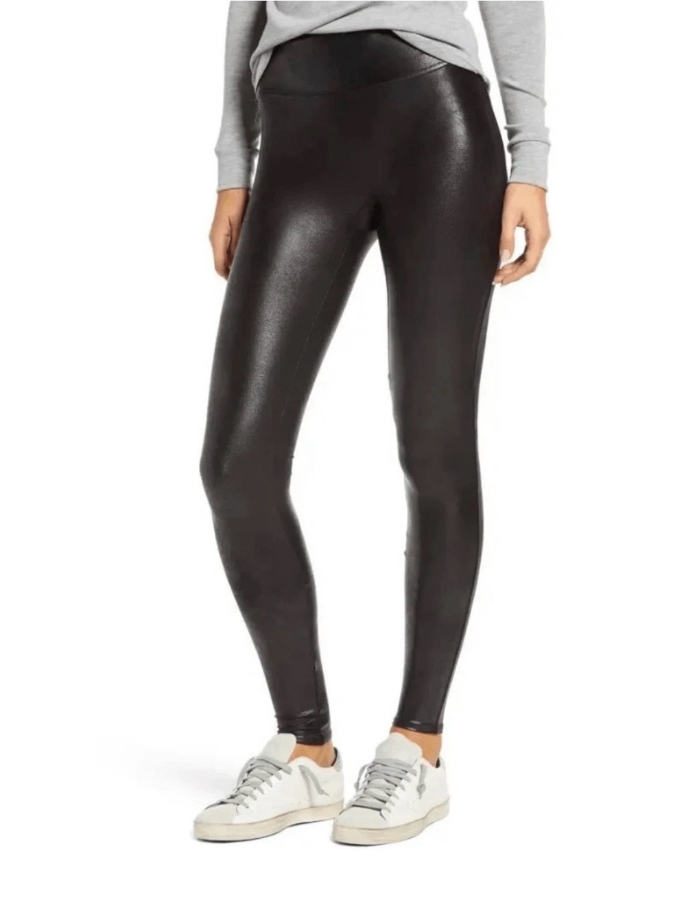 NWT SPANX Women's Faux Matte Leather Leggings 2437T Black Medium Tall